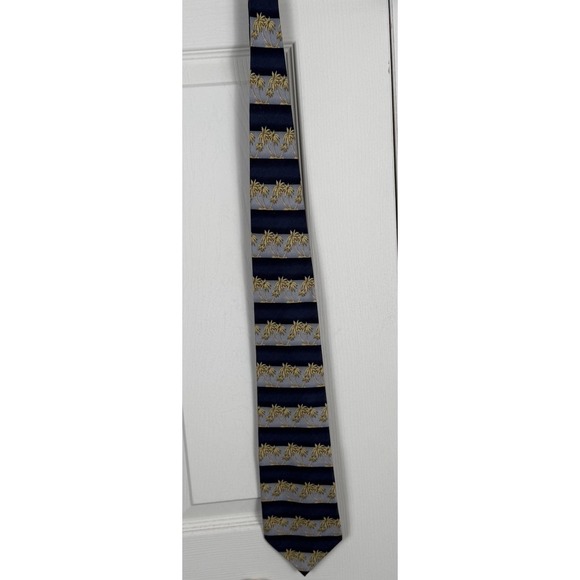Tommy Bahama Silk Tie Mens Tropical Palm Tree Neckwear Aloha Hawaii Blue - Picture 2 of 6